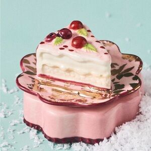 NWT Handpainted Baking Hobby Tiny Trinket Box Pink-cake Anthro